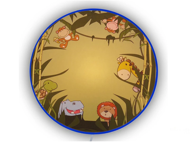 Niermann Lustige LED Wandlampe (Ø25cm) Mit Wilden Tieren Safari Feeling Fürs Kinderzimmer 1 Niermann Lustige LED Wandlampe (Ø25cm) Mit Wilden Tieren Safari Feeling Fürs Kinderzimmer