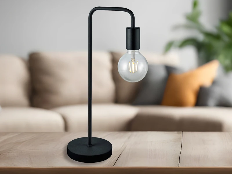 Trio Leuchten Minimalistische Retro Tischleuchte DIALLO, Schwarz Matt 1 Trio Leuchten Minimalistische Retro Tischleuchte DIALLO, Schwarz Matt