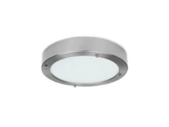 Smartwares Moderne 12 Watt LED Deckenleuchte Fürs Bad Aus Gebürstetem Stahl & Glas, IP44 -Globo Store moderne 12 watt led deckenleuchte fuers bad aus ge 2