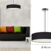 Smartwares Moderne Hängelampe, Stoff Schwarz/Abdeckung Satiniert, Ø 40 Cm, CEILING DREAM
