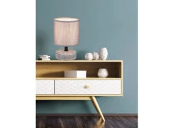 Reality Leuchten Moderne Keramik Tischleuchte MARIE Stofflampenschirm In Braun Ø13cm, Höhe 20cm -Globo Store moderne keramik tischleuchte marie stofflampenschi 2