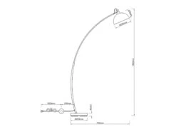 MeineWunschleuchte Moderne LED Bogenleuchte In Schwarz Schirm Innen Gold, 155cm Hoch 75cm Ausladung -Globo Store moderne led bogenleuchte in schwarz schirm innen g 4