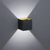 Trio Leuchten Moderne Up & Down LED Wandleuchte LOUIS Schwarz Matt/ Gold, 10x10x10cm