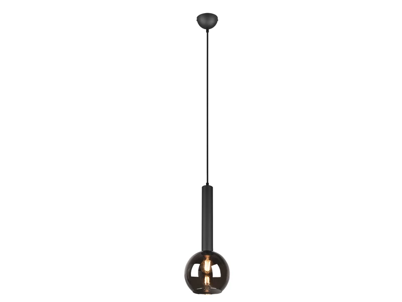 Trio Leuchten Pendelleuchte CLAYTON Industrial Einflammig Rauchglas - Glaskugel Ø 20cm 2 Trio Leuchten Pendelleuchte CLAYTON Industrial Einflammig Rauchglas - Glaskugel Ø 20cm – Bild 2