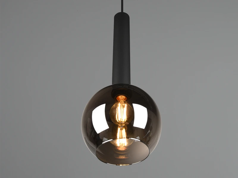 Trio Leuchten Pendelleuchte CLAYTON Industrial Einflammig Rauchglas - Glaskugel Ø 20cm 5 Trio Leuchten Pendelleuchte CLAYTON Industrial Einflammig Rauchglas - Glaskugel Ø 20cm – Bild 5