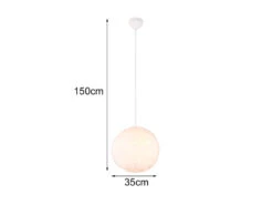 Reality Leuchten Pendelleuchte FURRY Mit Kugel Lampenschirm Aus Plüsch, Ø 35cm -Globo Store pendelleuchte furry mit kugel lampenschirm aus plu 3