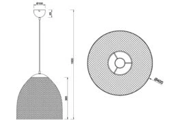 Trio Leuchten Pendelleuchte IVAR Mit Drahtgeflecht Metallschirm 1-flammig, Silber 40cmØ -Globo Store pendelleuchte ivar mit drahtgeflecht metallschirm 1 5