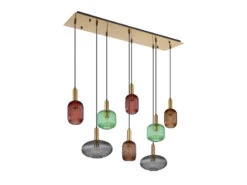 Globo Pendelleuchte NORMY Aus Rillenglas Mehrflammig Bunt, 8 Glasschirme 125cm 20 Globo Pendelleuchte NORMY Aus Rillenglas Mehrflammig Bunt, 8 Glasschirme 125cm -Globo Store pendelleuchte normy aus rillenglas mehrflammig bun 9