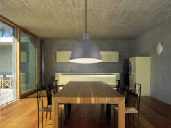 MeineWunschleuchte Pendelleuchte TELME Metall Lampenschirm Betonoptik, Ø 30cm