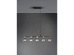 Reality Leuchten Pendelleuchte VANNES 5 Flammig Messing/Schwarz Balken 82cm Breit 15 Reality Leuchten Pendelleuchte VANNES 5 Flammig Messing/Schwarz Balken 82cm Breit -Globo Store pendelleuchte vannes 5 flammig messing schwarz bal 3