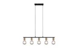 Reality Leuchten Pendelleuchte VANNES 5 Flammig Messing/Schwarz Balken 82cm Breit 19 Reality Leuchten Pendelleuchte VANNES 5 Flammig Messing/Schwarz Balken 82cm Breit -Globo Store pendelleuchte vannes 5 flammig messing schwarz bal 7