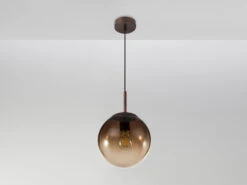 Globo Pendelleuchte VARUS Mit Glaskugel Aus Amberglas, Ø 20cm -Globo Store pendelleuchte varus mit glaskugel aus amberglas 20 4