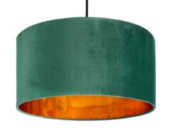 Smartwares Pendelleuchte Vintage Mit Lampenschirm Samt Grün / Gold Ø 40cm -Globo Store pendelleuchte vintage mit lampenschirm samt gruen 1 4