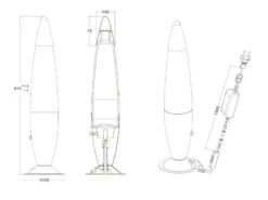Reality Leuchten Raketen Lavalampe 90er Jahre Lichtsäule In Gelb,blau/Silber, Höhe 41cm Ø10cm -Globo Store raketen lavalampe 90er jahre lichtsaeule in gelbbl 4