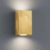 Trio Leuchten Rechteckige Wandleuchte CLEO In Gold Foliert, Up & Down Strahler 16,5 X 8 Cm