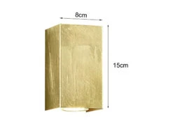 Trio Leuchten Rechteckige Wandleuchte CLEO In Gold Foliert, Up & Down Strahler 16,5 X 8 Cm -Globo Store rechteckige wandleuchte cleo in gold foliert up do 2
