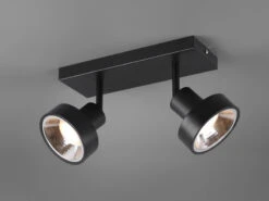 Trio Leuchten Retro Deckenstrahler LEON 2 Flammig Schwarz Spots Schwenkbar