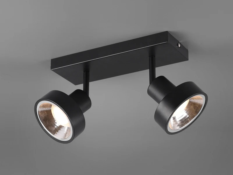 Trio Leuchten Retro Deckenstrahler LEON 2 Flammig Schwarz Spots Schwenkbar 1 Trio Leuchten Retro Deckenstrahler LEON 2 Flammig Schwarz Spots Schwenkbar