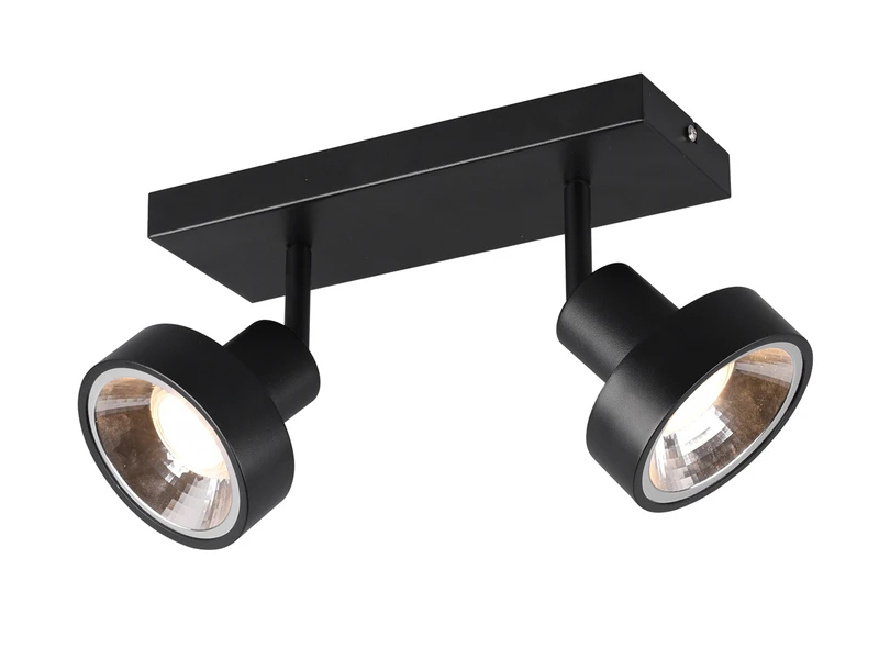 Trio Leuchten Retro Deckenstrahler LEON 2 Flammig Schwarz Spots Schwenkbar 2 Trio Leuchten Retro Deckenstrahler LEON 2 Flammig Schwarz Spots Schwenkbar – Bild 2