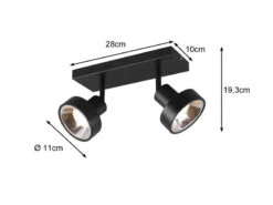 Trio Leuchten Retro Deckenstrahler LEON 2 Flammig Schwarz Spots Schwenkbar 8 Trio Leuchten Retro Deckenstrahler LEON 2 Flammig Schwarz Spots Schwenkbar -Globo Store retro deckenstrahler leon 2 flammig schwarz spots 1 2