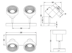 Trio Leuchten Retro Deckenstrahler LEON 2 Flammig Schwarz Spots Schwenkbar 9 Trio Leuchten Retro Deckenstrahler LEON 2 Flammig Schwarz Spots Schwenkbar -Globo Store retro deckenstrahler leon 2 flammig schwarz spots 1 3