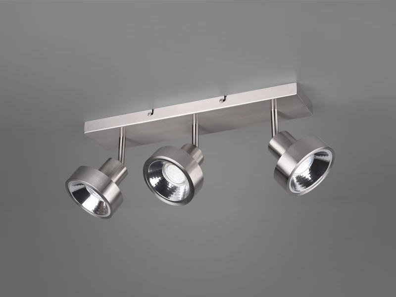 Trio Leuchten Retro LED Deckenstrahler 3 Flammig Silber Spots Schwenkbar 6 Trio Leuchten Retro LED Deckenstrahler 3 Flammig Silber Spots Schwenkbar – Bild 6