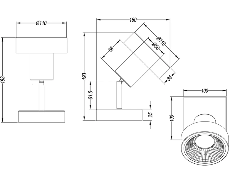 Trio Leuchten Retro LED Wand- & Deckenstrahler 1 Flammig Silber Spot Schwenkbar 4 Trio Leuchten Retro LED Wand- & Deckenstrahler 1 Flammig Silber Spot Schwenkbar – Bild 4