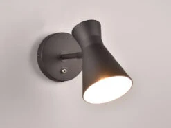 Reality Leuchten Retro Wandstrahler ENZO Mit Stecker Und Schalter Aus Metall Schwarz, Höhe 16cm 11 Reality Leuchten Retro Wandstrahler ENZO Mit Stecker Und Schalter Aus Metall Schwarz, Höhe 16cm -Globo Store retro wandstrahler enzo mit stecker und schalter a 2
