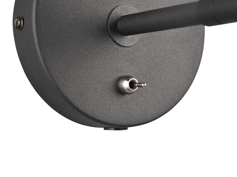 Reality Leuchten Retro Wandstrahler ENZO Mit Stecker Und Schalter Aus Metall Schwarz, Höhe 16cm 6 Reality Leuchten Retro Wandstrahler ENZO Mit Stecker Und Schalter Aus Metall Schwarz, Höhe 16cm – Bild 6