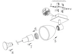 Wofi Retro Wandstrahler Lampenschirm Beton Spot Schwenkbar GU10 - Wandbeleuchtung -Globo Store retro wandstrahler lampenschirm beton spot schwenk 2