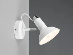 Trio Leuchten Retro Wandstrahler ROXIE 1-flammig Aus Metall In Weiß Matt