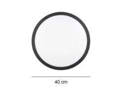 Trio Leuchten Dimmbare LED Deckenleuchte ISEO Mit Echtholz Schwarz Ø 40cm -Globo Store runde deckenleuchte mit massangabe durchmesser 40