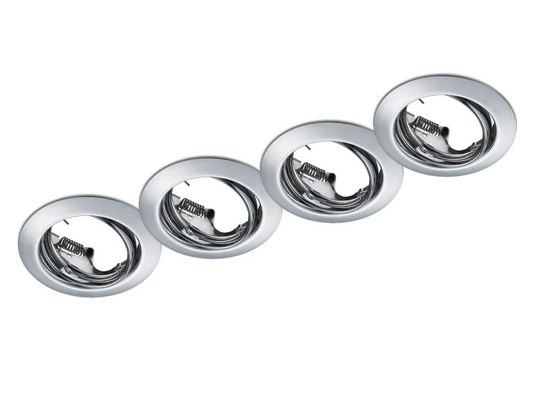 Trio Leuchten Runde Einbaustrahler Decke Im 4er Set Schwenkbar Silber Chrom GU10 2 Trio Leuchten Runde Einbaustrahler Decke Im 4er Set Schwenkbar Silber Chrom GU10 – Bild 2