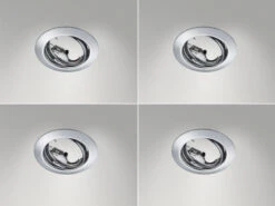 Trio Leuchten Runde Einbaustrahler Decke Im 4er Set Schwenkbar Silber Chrom GU10