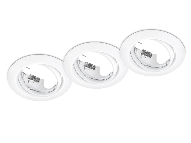 Trio Leuchten Runde Einbaustrahler Decke JURA 3er Set Ø 8,3cm Schwenkbar Weiß Matt GU10 2 Trio Leuchten Runde Einbaustrahler Decke JURA 3er Set Ø 8,3cm Schwenkbar Weiß Matt GU10 – Bild 2