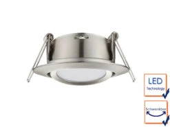 Trio Leuchten Runde LED Einbaustrahler RILA Decke 3er Set Spot Schwenkbar Nickel Matt 5 Watt -Globo Store runde led einbaustrahler rila decke 3er set spot s 2