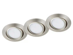 Trio Leuchten Runde LED Einbaustrahler RILA Decke 3er Set Spot Schwenkbar Nickel Matt 5 Watt