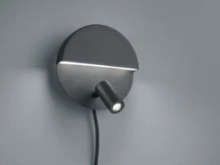 Trio Leuchten Runde Wandleuchte / Wandspot MARIO Mit Schwarz Mattem Korpus Und Schalter -Globo Store runde wandleuchte wandspot mario mit schwarz matte 2
