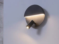 Trio Leuchten Runde Wandleuchte / Wandspot MARIO Mit Schwarz Mattem Korpus Und Schalter