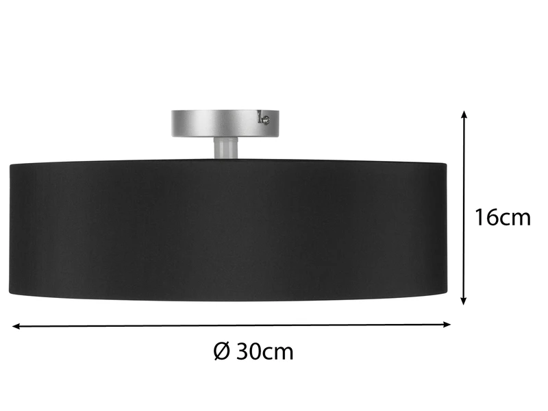 MeineWunschleuchte Runde Zeitlose Deckenleuchte CALMA Mit Stoffschirm In Schwarz Ø 30cm 3 MeineWunschleuchte Runde Zeitlose Deckenleuchte CALMA Mit Stoffschirm In Schwarz Ø 30cm – Bild 3