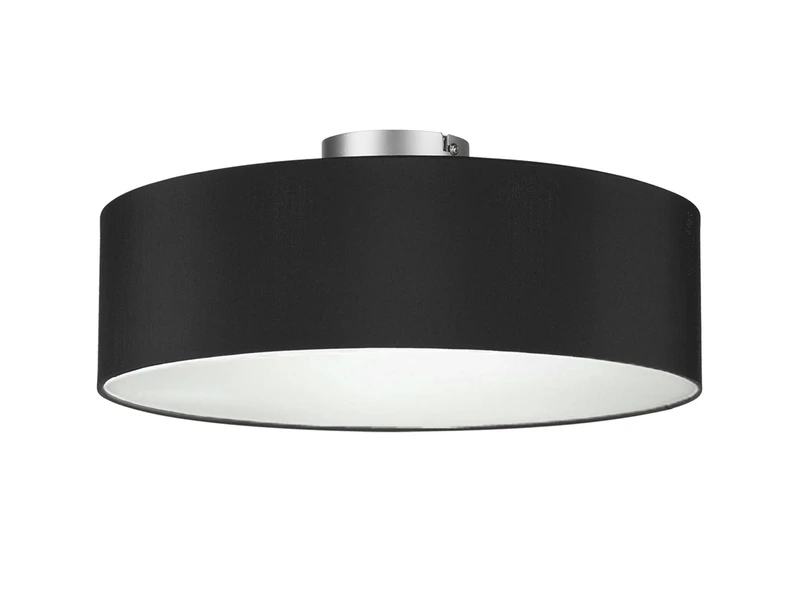 MeineWunschleuchte Runde Zeitlose Deckenleuchte CALMA Mit Stoffschirm In Schwarz Ø 40cm 2 MeineWunschleuchte Runde Zeitlose Deckenleuchte CALMA Mit Stoffschirm In Schwarz Ø 40cm – Bild 2