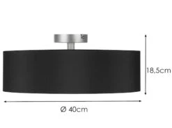 MeineWunschleuchte Runde Zeitlose Deckenleuchte CALMA Mit Stoffschirm In Schwarz Ø 40cm 8 MeineWunschleuchte Runde Zeitlose Deckenleuchte CALMA Mit Stoffschirm In Schwarz Ø 40cm -Globo Store runde zeitlose deckenleuchte calma mit stoffschirm 6