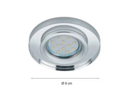 Trio Leuchten Runder Deckeneinbaustrahler PIRIN In Silber Chrom Mit Kristallglas Ø 9cm -Globo Store runder deckeneinbaustrahler pirin in silber chrom 1 3