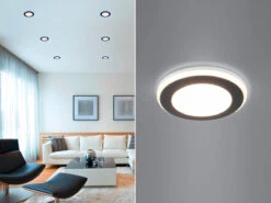 Trio Leuchten Runder LED Deckeneinbaustrahler AURA Schwarz Matt Ø 8,2cm