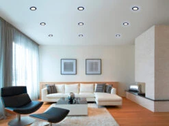 Trio Leuchten Runder LED Deckeneinbaustrahler AURA Schwarz Matt Ø 8,2cm -Globo Store runder led deckeneinbaustrahler aura schwarz matt 1 4