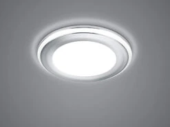 Trio Leuchten Runder LED Deckeneinbaustrahler AURA Silber Chromfarben Ø 8,2cm -Globo Store runder led deckeneinbaustrahler aura silber chromf 12