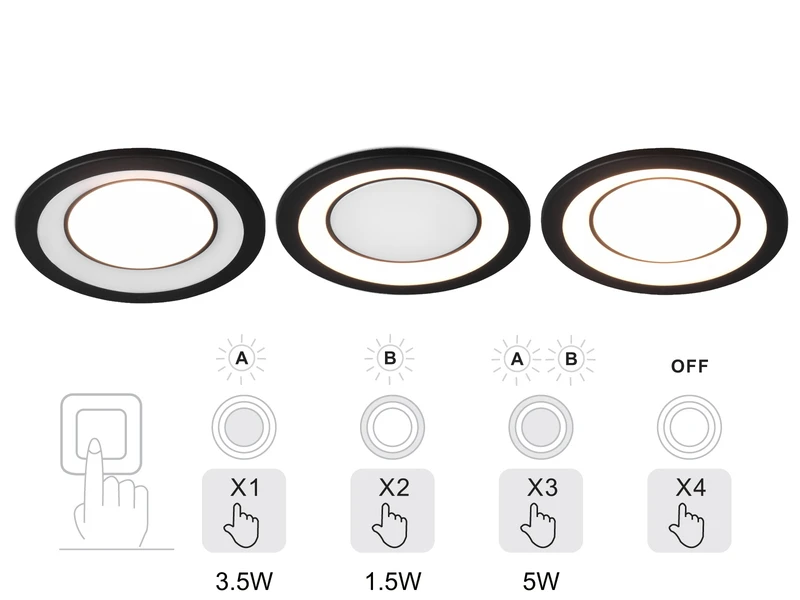 Trio Leuchten Runder LED Deckeneinbaustrahler CORE In Schwarz Matt Ø 14,8cm 8 Trio Leuchten Runder LED Deckeneinbaustrahler CORE In Schwarz Matt Ø 14,8cm – Bild 8