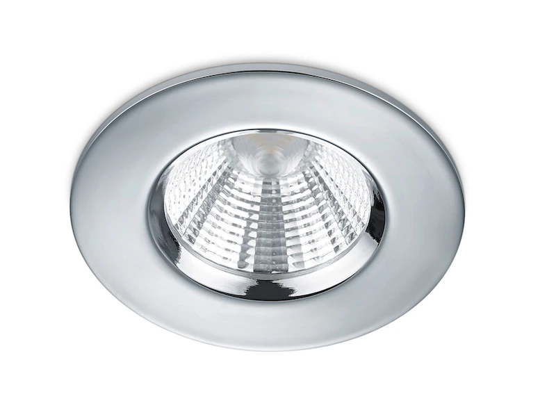Trio Leuchten Runder LED Deckeneinbaustrahler ZAGROS Dimmbar In Silber Chrom, IP65 1 Trio Leuchten Runder LED Deckeneinbaustrahler ZAGROS Dimmbar In Silber Chrom, IP65