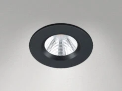 Trio Leuchten Runder LED Deckeneinbaustrahler ZAGROS Dimmbar In Schwarz Matt, IP65