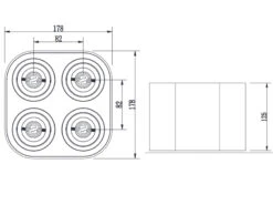 MeineWunschleuchte Runder LED Deckenstrahler Mit Vier Schwenkbaren Spots, Schwarz Matt -Globo Store runder led deckenstrahler mit vier schwenkbaren sp 5